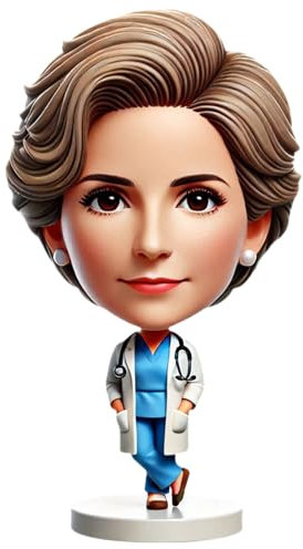 Personalisierte Wackelfigur mit Wackelkopf, handgefertigt, basierend auf Ihrem Foto, Geschenk für Krankenschwestern, medizinisches Personal, Bürodekoration, Sammlerstück