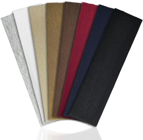 IBOPUXIU Fascia Capelli Donna Uomo, 8 Pezzi Fasce Per Capelli Donna Elastica Antiscivolo, Headband Sport Yoga Fitness Palestra, Traspirante Assorbente Sudore, Accessori Capelli Unisex