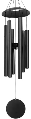 Windspiel für draußen, 81,3 cm, einfaches Metall-Windspiel, tiefer Ton mit 6 dicken Aluminiumrohren, ideales Geschenk für Mutter oder Oma, perfekt für Garten, Terrasse oder Hinterhof, Dekoration