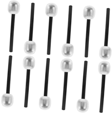 Toyvian Microfoni Giocattolo Set 12 Finti in Plastica Argento Design Realistico e Alta Resistenza per attività Festive e Spettacoli sul Palco