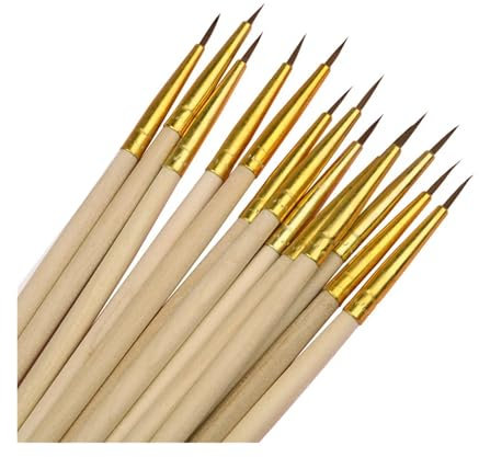 100 Teile/Satz Feine Hand-gemalt Dünne Haken Linie Stift Mehrfarbige Baton Zeichnung Kunst Stift Pinsel Kunst Liefert Nylon Pinsel Fur öLfarben, Gouache, Aquarell(Gold 000)