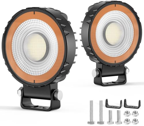 antom Faretti led 12v 2 pezzi 132W 9-60V fari IP68 impermeabili 13200 lumen Faro led moto per escavatori, trattori, rimorchi, ATV, camion, veicoli fuoristrada, moto, appassionati di outdoor