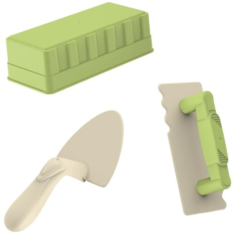 Xoeryoy 3pcs Sandspielzeug, Plastikspielzeugsteine ​​mit Glättungswerkzeugen, Sandburg -Baukit für Jungen, Mädchen &&