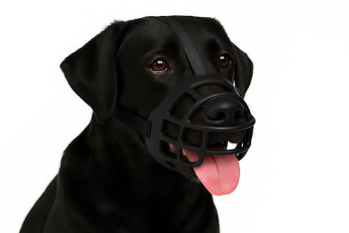 maulkorb Hund - für große Hunde - Silikon Maulkorb verstellbar weich komfortabel - für Training, Spaziergang & Tierarzt - Flamingo Maulkorb Benzo XL