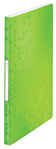 Leitz WOW Sichtbuch in A4 Format, 10er Pack, Mit je 40 Klarsichthüllen für 80 Blatt, Grün, WOW, 46320054