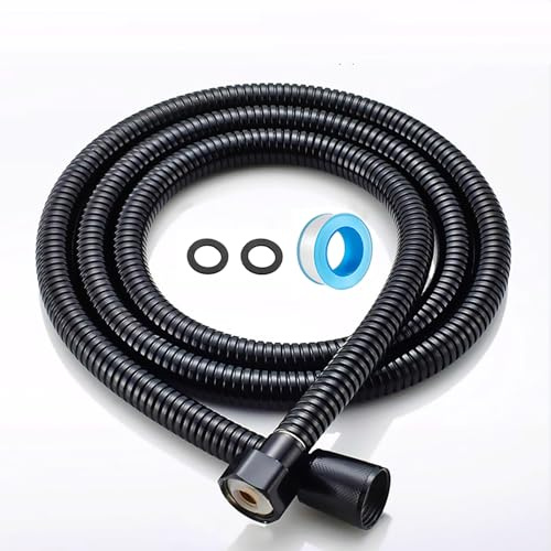 Shower Hose, 79 inch Long Replacement Shower Hoses, Stainless Steel Leakproof Shower Pipe, Anti-Explosion & Anti-Kink and High Pressure Resistant Replacement Hose, for Pet Bathing Cleaning (Black)