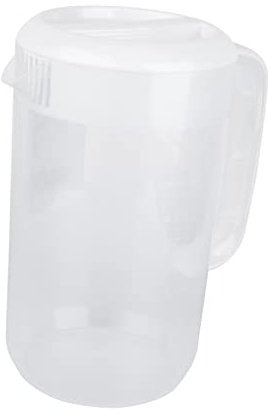 VALICLUD Cold Water Pitcher Lid 4000ml Household Juice Pitcher Measurement Scale White for Kitchen and Outdoor Use