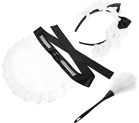 DIKACA Accessoires de Costume de Soubrette 1 Set en Tissu et Plastique | Déguisement Facile à Enfiler Retirer, pour Soirées Halloween et Fêtes Costumées, Finition Délicate