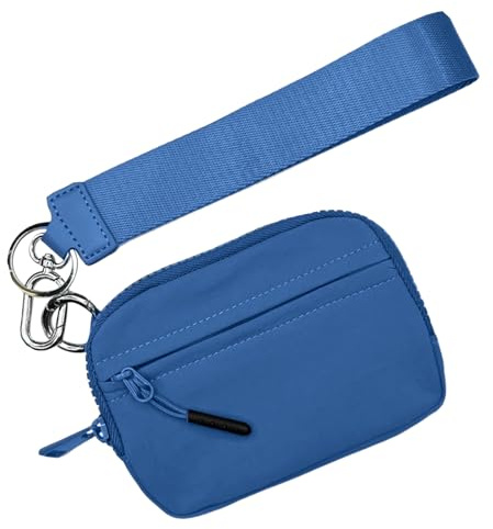 Generico Keychain Con Tastiera Per Polsi - Custodia Piccole Schede, Borsa Monete Portatili | Porta Di Identificazione In Nylon Leggera, Busta A Zip Protetta Cinturino Ad Anello Chiave