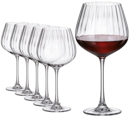 Sahm Columba Optic Rotweingläser 6er Set - Premium Gläser Set 640 ml - Stilvolle Weingläser - Weißweingläser, Rotweingläser & Aperitifgläser