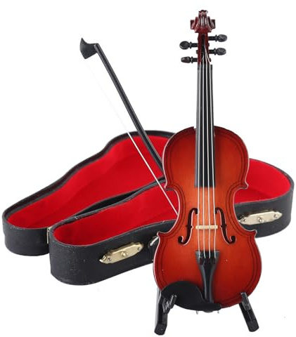 Kleine Spielbare Violine Figur Musikinstrument Violine Handmade Violine Modell (8cm) (8cm)