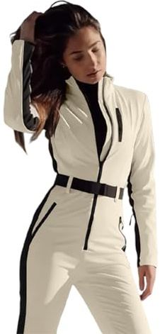 Skianzug Damen Einteiler Wasserdicht Schneeanzug Damen Overall Warm Skioverall Gefüttert Atmungsaktiv Skianzüge Baggy Ski Anzug Einteilig Winteranzug Mit Reißverschluss Schneeanzüge