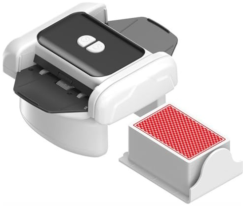 Sxnmmweu Kartenmischmaschine Elektrische, Automatischer Kartenmischer | mit 2600mAh Akku & Dual-Mode-Mischsystem, Mischt Zwei Poker-Decks Parallel, für UNO, Poker, Texas Hold'em und Blackjack