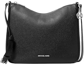 Michael Kors Nayla Medium Pebbled Leather Messenger Bag Black