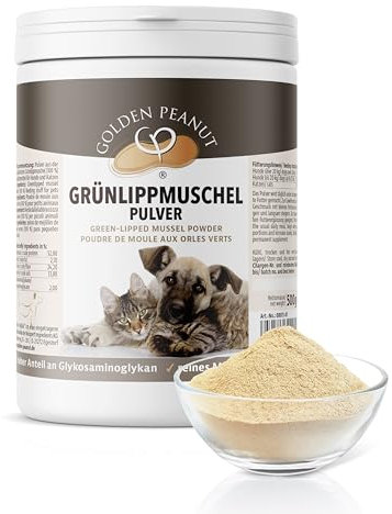GOLDEN PEANUT Grünlippmuschelpulver 500 g - Neuseeland Muschel Pulver Extrakt Premium Qualität für Hunde und Katzen