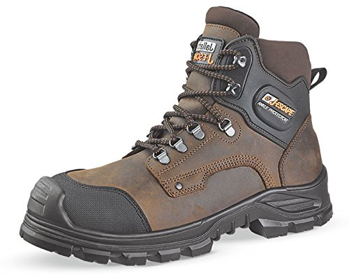 JALLATTE - Chaussures de sécurité hautes marron et noire JALFIR SAS S3 CI AN SRC 45 - Marron/Noir