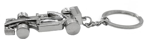 TRIXES Silberner Formel 1 Rennwagen Schlüsselanhänger Motor Sport F1 Auto Kette