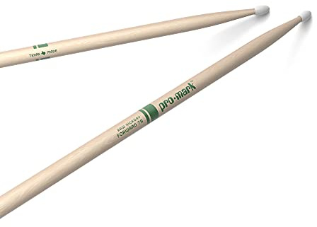 ProMark Classic Forward 7A Raw Hickory Drumsticks, Nylonspitze | ProMark Hickory Drumsticks bieten ausgewogene Ansprache, gleichmäßiges Spielgefühl, Haltbarkeit und Zuverlässigkeit.