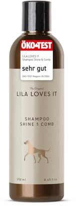 Shampoo für Hunde - natürliche Fellpflege, mit Argan- und Lavendelöl, vegan, ohne Parabene, ohne Parfum & ohne Silikon, SHAMPOO SHINE & COMB von LILA LOVES IT, 250 ml