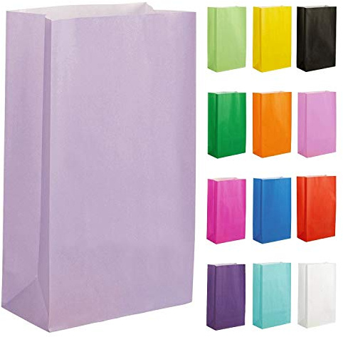 Thepaperbagstore 30 Sacchetti di Carta per Feste, Confetteria e Regali - Lilla - 140x245x70mm