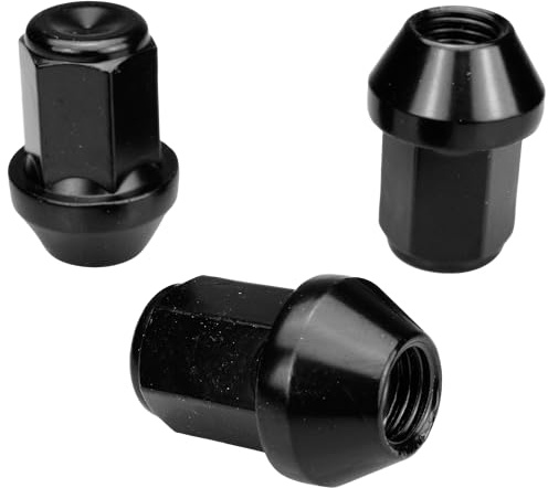 HASKYY 20 SCHWARZ Radmutter Mutter M12x1,25x34 SW19 Kegelbund Kegel 60° Alu Stahl Felgen Lada
