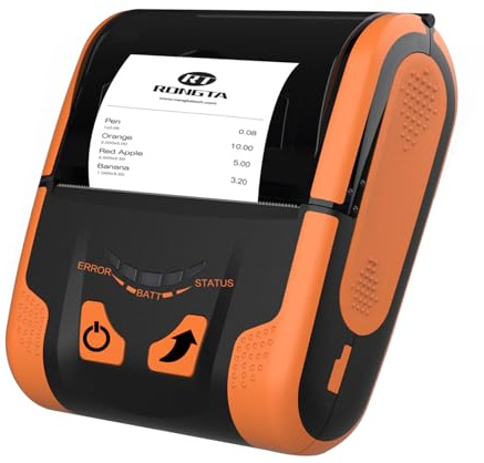 Rongta Portable 80mm POS Printer, Mobile Thermal Receipts Printer, USB&Bluetooth Connection, Compatible with Android Phone, Do Not Square/Ipad/Computer/Android Tablet(RPP300)