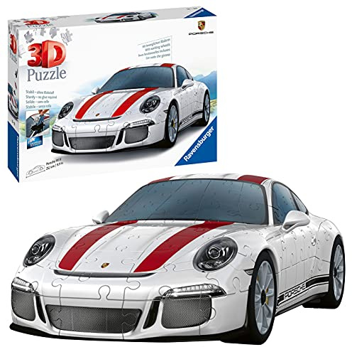 Ravensburger 3D Puzzle Porsche 911R 12528 - Das berühmte Fahrzeug als 3D Puzzle Auto - 108 Teile - ab 10 Jahren