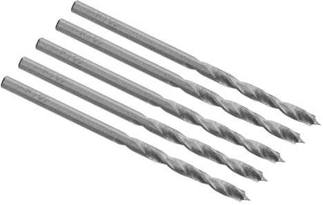 ENT 50030 HSS-G Holzspiralbohrer Ø 3,0 mm in der 5er Packung geschliffener HSS Holzbohrer mit Zentrierspitze und Vorschneider