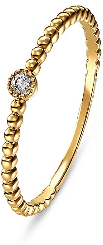 CHRIST Damen-Damenring 1 Diamant 60, Gold 32000339