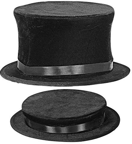 Samt-Zylinder klappbar Schwarz Damen Herren Gr. 57-60 Chapeau Claque Klappzylinder Hut Zauberer Kabarett Gentleman