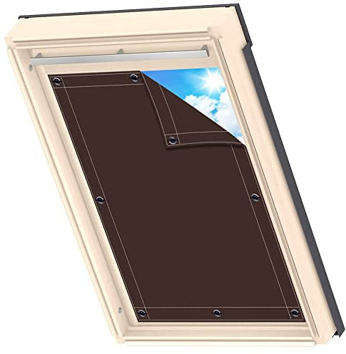 AIYOUVM Sonnenschutz Dachfenster Innen Einfache Montage schnell und einfach, Sonnenschutz Saugnapf Rollo für Dachfenster Ohne Bohren für Windows Velux Roto Solarschutz Wärmereduzierung 76x115cm