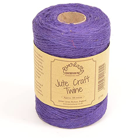 EVERLASTO Jute Twine [100 M / 2 mm], Garden Twine, Garden String - UK Brand | Natural biodegradable jute fibre, ideal for crafts, gift wrapping, floristry and decoration, made in UK