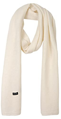 Bovari 100% Kaschmir Schal - Damen und Herren - Strick-Schal in Premium Qualität - kuschelweich und warm (Creme Weiß/off white)
