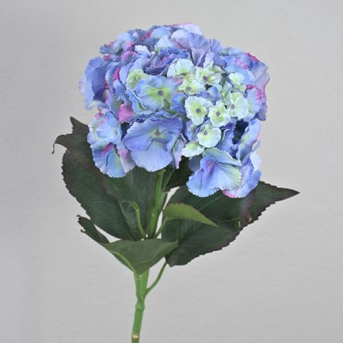 artplants.de Textilblume Hortensie Angelina, blau-violett, 70cm, Ø23cm - Kunst Hortensie