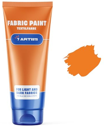 Textilfärg Orange 60 ml – Permanent och Tvättbar Färg för Kläder, Skor och Denim | Flexibel och Hållbar Textilfärg