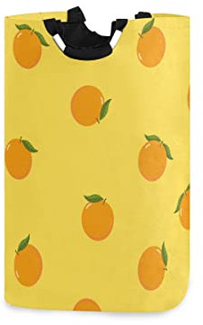 KAAVIYO Orange Frucht Gelb Frisch Großer Wäschekorb Faltbar Wasserdicht Wäschesammler Vorratsbehälter Laundry Baskets Aufbewahrungskorb für Kinderzimmer Badzimmer