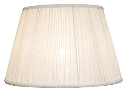 cappello paralume paraluce per lampada tondo nuovo plissettato plissé avorio panna arricciato tessuto stoffa fatto a mano Made in Italy cucito a mano. (DIAMETRO 30 ATTACCO E27)