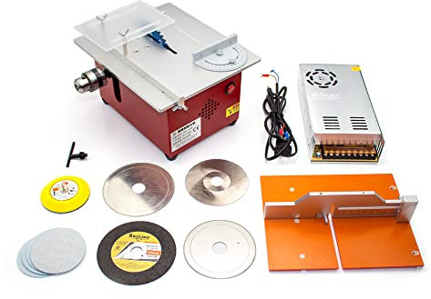 Jieotwice Mini Tischsäge für die Holzbearbeitung, Präzisionsmodell Handwerk, Anhebbar, Elektrische Säge Set