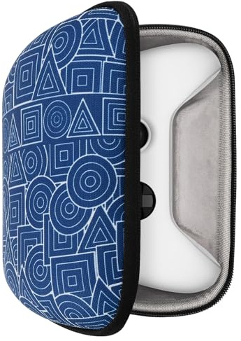 GEEKRIA Controller Travel Case Compatible with Xbox One, Series X, S, Hard Shell Carrying Bag, Protective Storage with Internal Mesh Pocket (Blue)