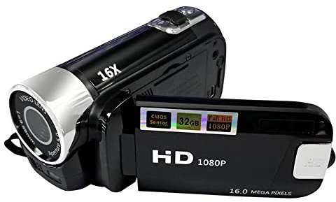 Camnoon Caméscope numérique Portable Haute définition 1080p, caméscope DV, écran LCD 16 MP 2,7 Pouces, Batterie intégrée avec Zoom numérique 16X