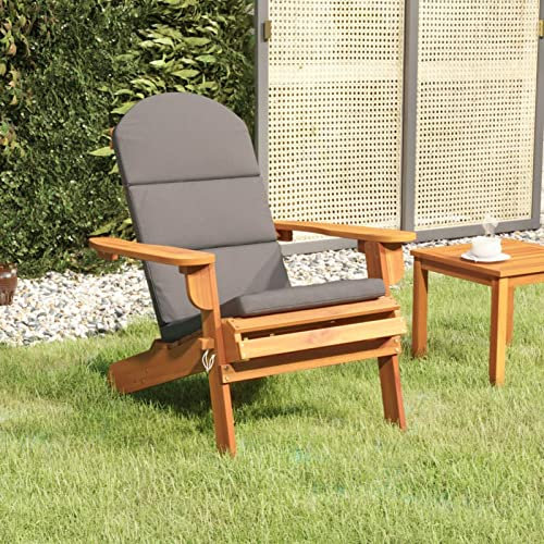 Yolola Adirondack-Gartenstuhl mit Kissen Adirondack Stuhl Gartenstuhl Holz RelaxsesselDeckchair Balkonstuhl Gartenliege Massivholz Akazie