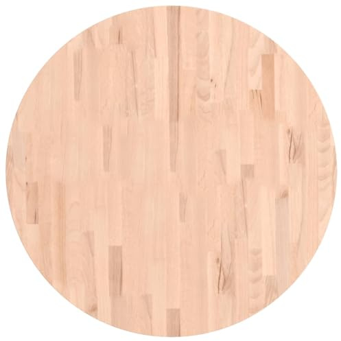 vidaXL Tischplatte Ø80x4 cm Rund Massivholz Buche