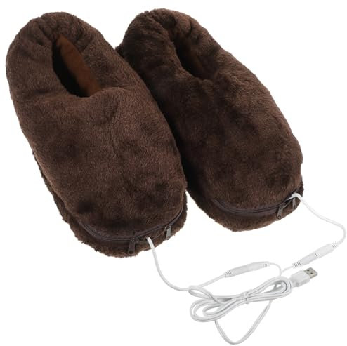 PartyKindom Elektrische Beheizte Usb-Hausschuhe Für Damen Und Herren Weiche Und Bequeme Fußwärmer Elektrisch Beheizte Plüschschuhe Beheizte Fußwärmer Warme Winterschuhe Für Erwachsene