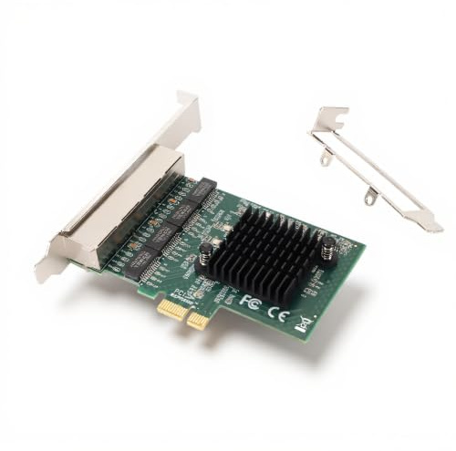 Jectse NA8111 T4 4-Port-Gigabit-Ethernet-PCIe-X1-Netzwerkschnittstellenkarte RTL8111-Chip, Server-Netzwerkkarte für, Stabile Verbindung, Geringer Stromverbrauch, Kompatibilität