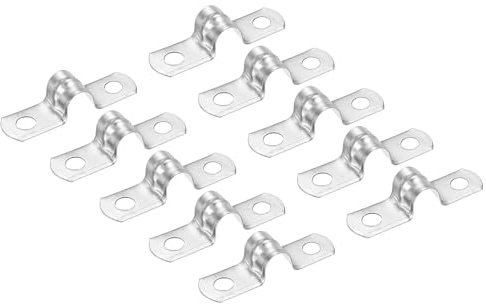 PATIKIL 20 Stück U-Rohrschellen, Rohrschelle 12mm, Schlauchschellen, Edelstahl 2-Loch U-Form Kabelschellen, Starrer Rohr Riemen Klemme, Rohrhalterung für Rohr Befestigung