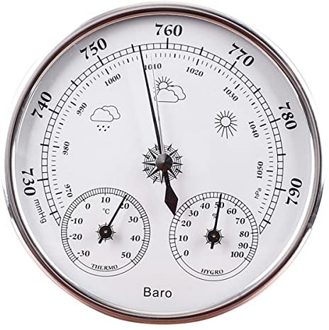 UNbit Barometer, Thermometer, Hygrometer, Wetterbarometer, traditionelles Barometer mit Temperatur und Luftfeuchtigkeit, Innen- und Außenwetter-Luftdruckmessgerät for zu Hause, analoge Barometer-Wette
