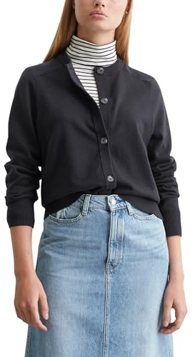 Marc O'Polo Denim Damen Cardigan Strickjacke mit Rundhalsausschnitt, Blau (Blue Depths), M