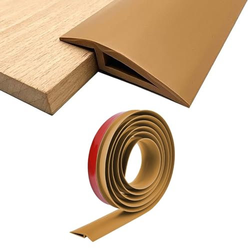 FUELIX 2 Mètres Barre De Moquette, Plinthe PVC Souple, Barre De Seuil Bois, Garniture De Porte Tapis Plancher, Relier Les Joints De Carrelage/Marbre, Profilé De Transition Autocollant D,H10mm