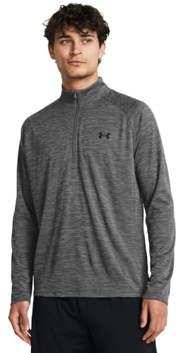 Under Armour Men's Tech Textured Half Zip Long Sleeve, (025) Castlerock / / Black, XL