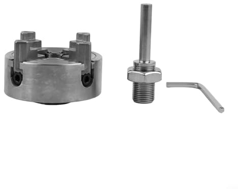 Zoegneer Mini-Werkzeugmaschine Vierbackenfutter + Bohrfutter Handbohrer-Verbindungsstange für Holzbearbeitung Metall Werkzeugmaschinen